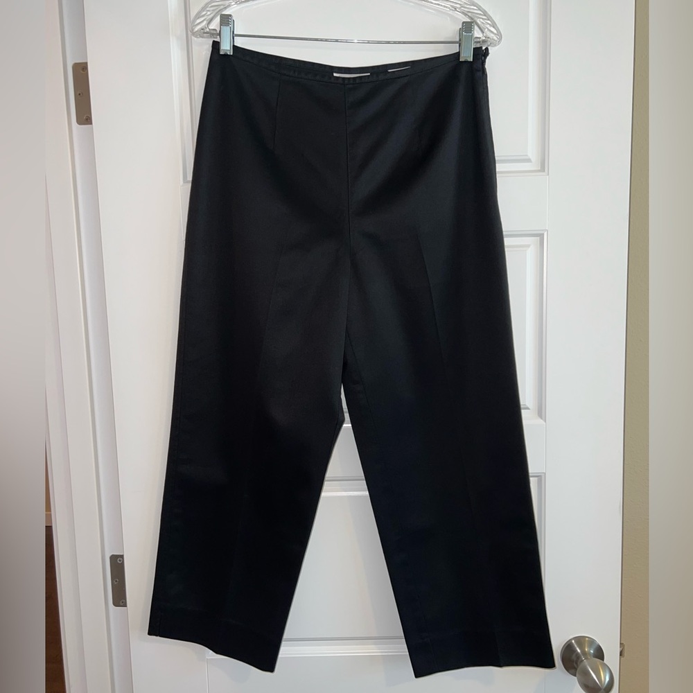 Foxcroft Classic Black Wrinkle Free Straight-Leg Cropped Pant Size 6